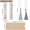 2Pcs 2 Style 201 Stainless Steel Bookmarks with Nylon Tassel AJEW-CP0005-77-2