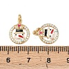 Christmas Brass Micro Pave Cubic Zirconia Enamel Charms KK-L255-19G-01-3