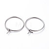 316 Surgical Stainless Steel Hoop Earring Findings STAS-J025-01H-P-P-2