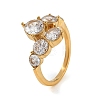 304 Stainless Steel Micro Pave Cubic Zirconia Cuff Open Rings for Women SA-CBAABBA-09B-G-2