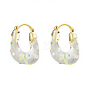 Resin and Brass Hoop Earrings for Women FS-WGF4F65-01-4