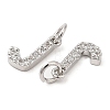 Brass Micro Pave Grade AAA Cubic Zirconia Charms ZIRC-P067-11P-J-NR-3