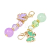 Glass & Alloy Enamel Butterfly Pendant Decorations HJEW-JM04817-3
