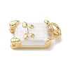 Brass Enamel Pendants KK-B155-18G-01-2