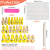 Bees Pattern Plastic Full Cover Press On False Nails MRMJ-CP0001-73-2