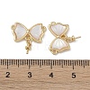 Brass Pave Shell Connector Charm KK-G497-08G-3