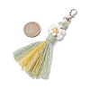 Flower Handmade Macrame Cotton Threads Pendant Decoration HJEW-JM02762-03-3