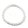 Natural White Jade Beaded Stretch Bracelets BJEW-F202-06-01-1