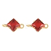 Brass Pave Cubic Zirconia Rhombus Connector Charms KK-P347-04G-03-2