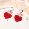Valentine's Day Iron Acrylic Leverback Earrings WGDAD85-01-3