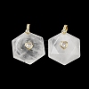 Natural Quartz Crystal Faceted Pendants GG-CBA67BD-01G-K-1