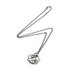 Skull Rhinestone Pendant Necklaces with Rolo Chains NJEW-F309-08-2