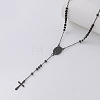 Vintage Resin Cube Rosary Bead Necklaces PH8677-3-1