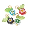 Handmade Millefiori Glass & Acrylic & Brass Pendants PALLOY-JF05247-2