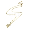 Brass with Rhinestone Bear Pendant Necklaces NJEW-Z026-03B-2