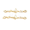 Brass Pave Clear Cubic Zirconia Connector Charms KK-Z139-12G-04-1