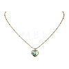 Natural Paua Shell Geometric Pendant 304 Stainless Steel Satellite Chain Necklaces NJEW-JN06602-3