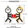 304 Stainless Steel Enamel Pendants STAS-OY003-26GP-3