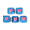 Handmade Spray Painted Lampwork Beads LAMP-N035-02E-1