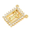 Brass Micro Pave Clear Cubic Zirconia Pendants KK-CBA6A75-48B-G-2
