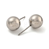 304 Stainless Steel with 201 Stainless Steel Smooth Round Ball Stud Earring Findings STAS-O004-08G-P-2