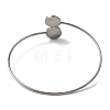 304 Stainless Steel Cuff Blank Bangle Bases with Round Tray STAS-Z088-03A-P-3