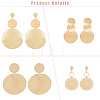 ANATTASOUL 4 Pairs 4 Style Alloy Flat Round Dangle Stud Dangle Earrings for Women EJEW-AN0003-91-3