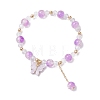 Alloy Acrylic Butterfly Charm Bracelets BJEW-JB12761-3