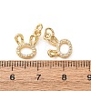 Brass Micro Pave Clear Cubic Zirconia Pendants CU-E003-18G-15-3