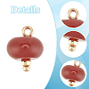 48Pcs 12 Styles Mixed Gemstone Rondelle Charms with Rack Plating Brass Loops FIND-DR0001-37-5