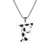 201 Stainless Steel Soccer Initial Pendant Necklacess for Men Women WG63E1E-26-1