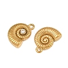 304 Stainless Steel with Crystal Rhinestone Charms RB-CBABFDA-11B-G-2