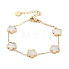 Flower Shell Link Chain Bracelets BJEW-K247-01G-06-1