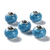 Highlight Crack Brass Cores Acrylic European Beads OACR-M024-02P-09-1