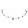 Natural Amethyst & Rose Quartz Chip & Glass Seed Baeded Necklaces for Women NJEW-JN05603-03-4