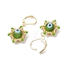 Star of David & Evil Eye Handmade Glass Seed Beads Leverback Earrings EJEW-MZ00389-03-4