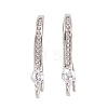 Rack Plating Brass Cubic Zirconia Earring Hooks KK-S374-05P-06-1