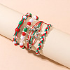 4Pcs 4 Styles Christmas Acrylic Beads Braided Bead Bracelets & Stretch Bracelets & Cotton Cord Braided Bracelets FS-WG84904-01-1