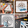 6Pcs 6 Styles Agapanthus Theme PET Hollow Out Drawing Painting Stencils DIY-WH0394-0027-4