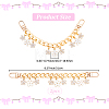 2Pcs Alloy Enamel White Flower Pendant Aluminum Curb Chain Bag Decorative Chains HJEW-BBC0001-36-2