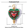 304 Stainless Steel with Glass Pendants GL-OY001-03G-02-2