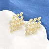 Brass Micro Pave Cubic Zirconia Stud Earrings PR-CBACDF6-03G-2
