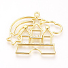Alloy Open Back Bezel Pendants LS-PALLOY-R098-10G-2