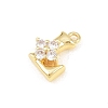 Brass Micro Pave Clear Cubic Zirconia Charms KK-Z151-18G-L-2