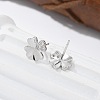 Brass Clover Stud Earrings EJEW-R016-20P-5