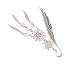 Alloy Sun & Woven Net/Web with Feather Charms Bookmarks AJEW-JK00368-03-4