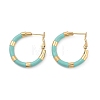PVD Vacuum Plating 201 Stainless Steel Enamel Hoop Earrings for Women EJEW-B016-33F-4