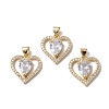 Brass Cubic Zirconia Pendants KK-E003-08G-2