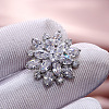 Brass Cubic Zirconia Stud Earrings WG5F7F0-01-1