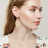 2 Pairs 2 Colors Alloy Aspen Leaf Chandelier Earrings EJEW-AN0001-49-4
